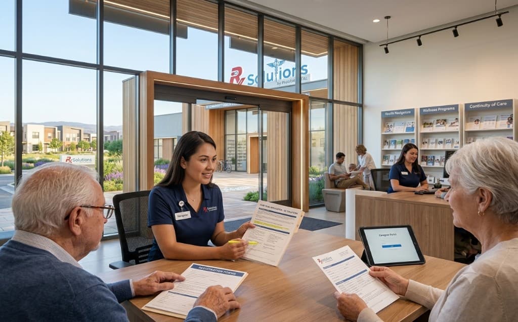 Rx Solutions navigator helping patients with caregiver paperwork and registration